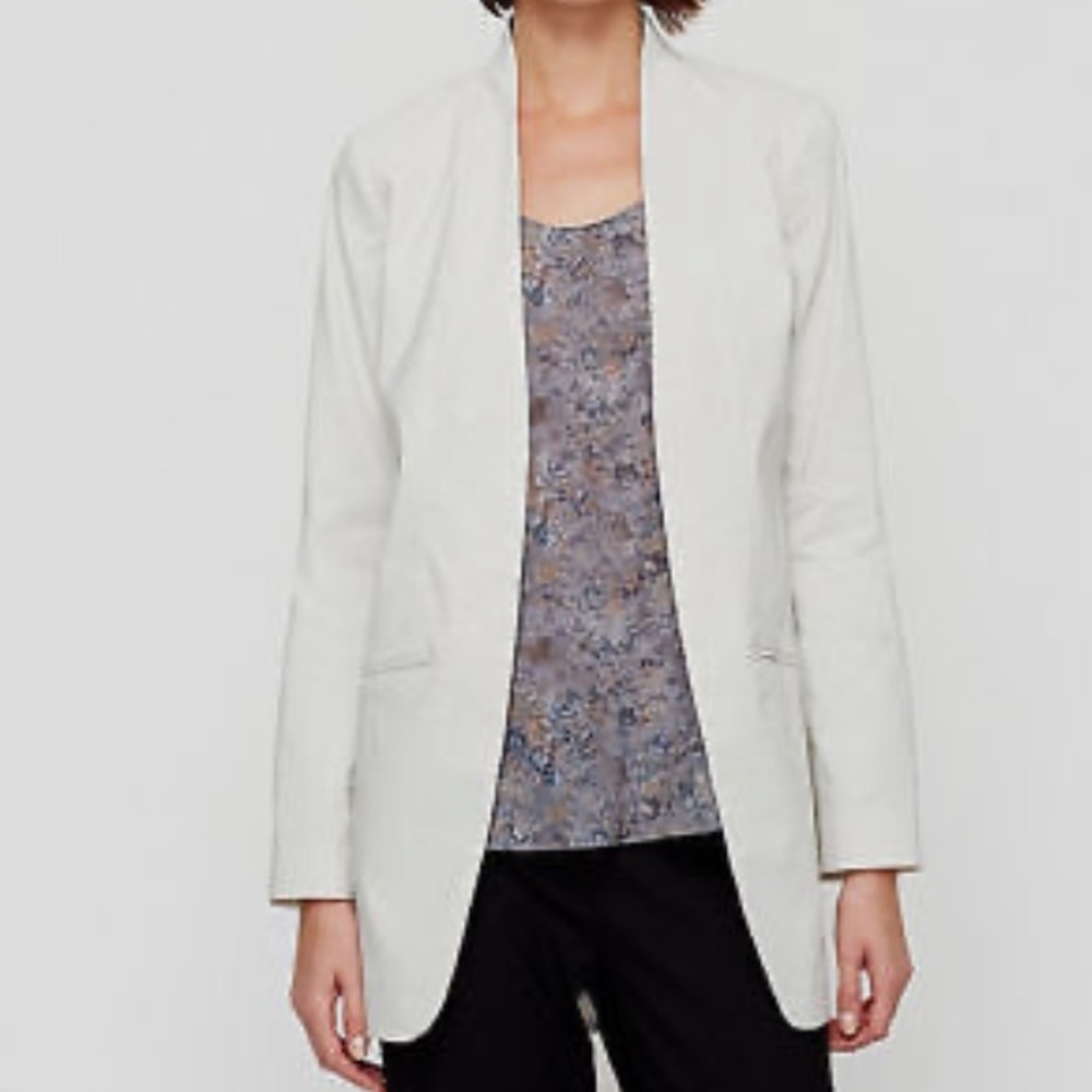 Eileen Fisher Woman | Ramie Stretch Long Blazer in Bone Size 20W